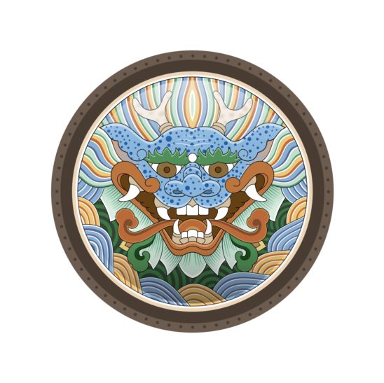 조선 도깨비 원방패