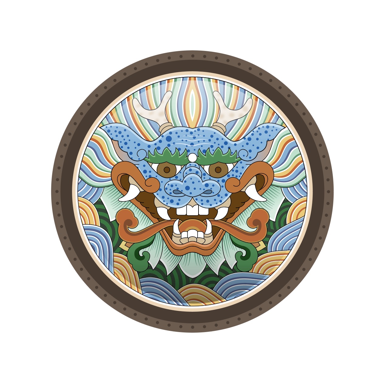 조선 도깨비 원방패