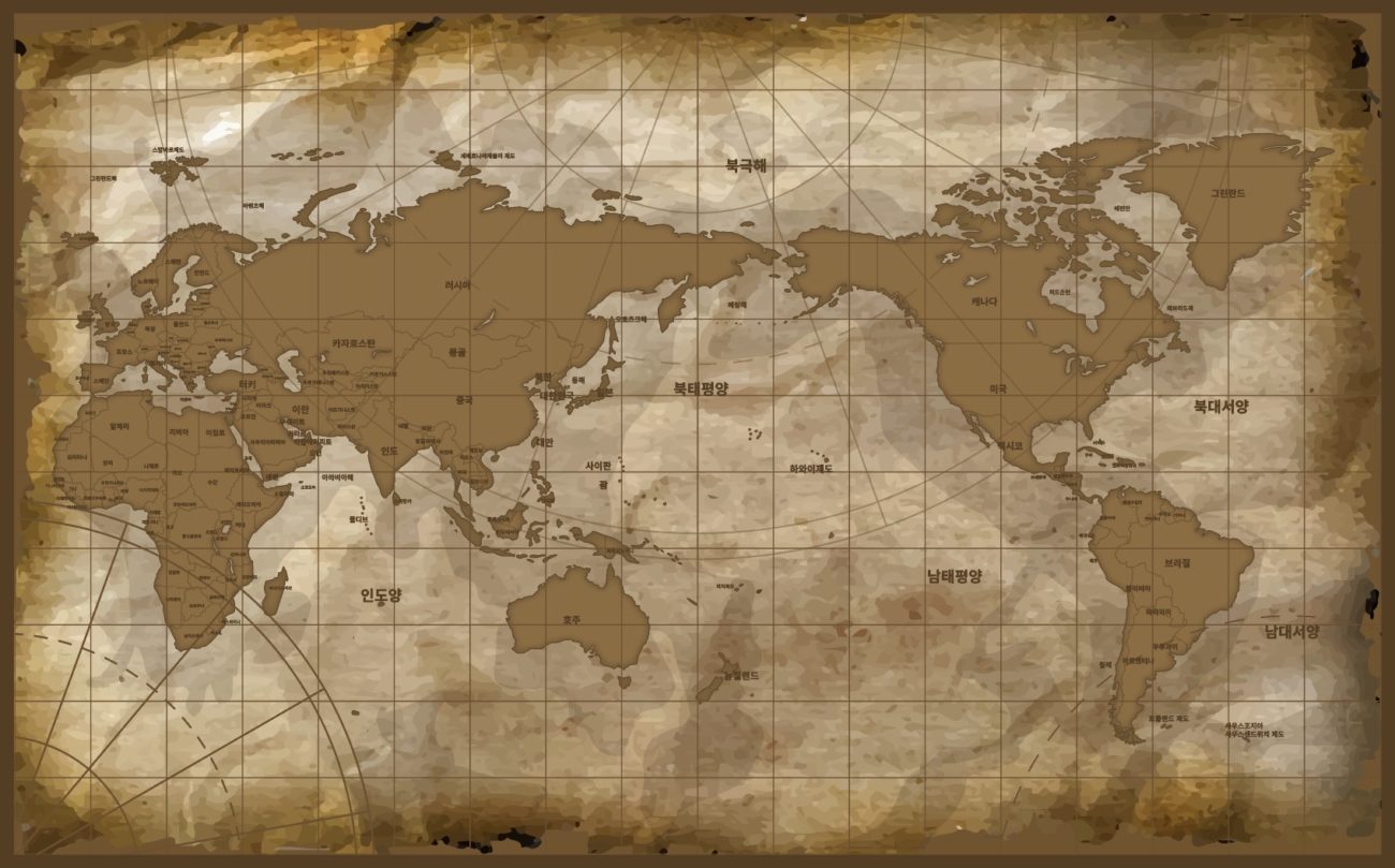 탐험지도 보물지도 세계지도