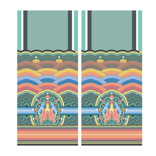 단청 장구 머리초