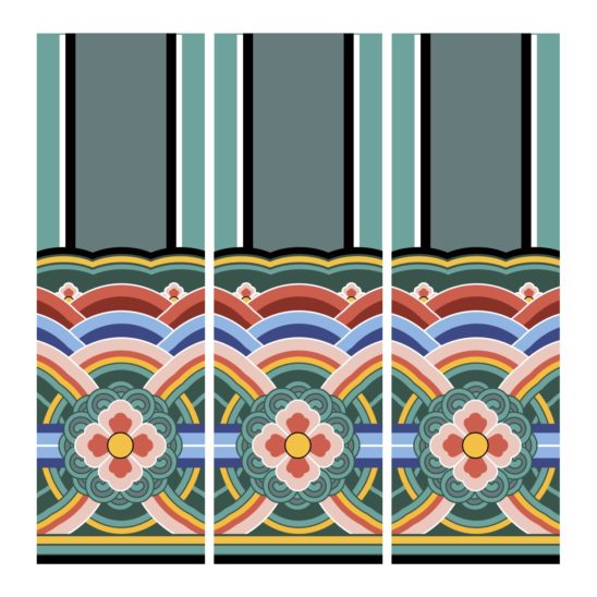 단청 주화관자 머리초