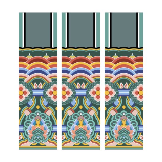 연화병 머리초 단청문양