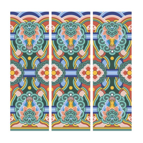 연화장구 머리초 단청문양