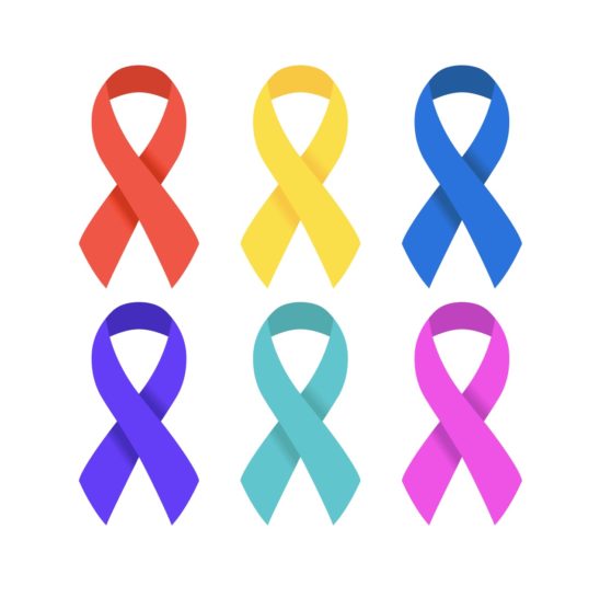 색깔 리본 일러스트