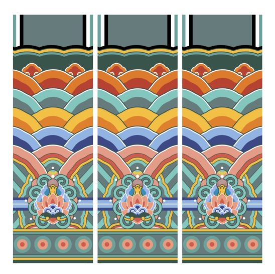 한국 단청 연화머리초