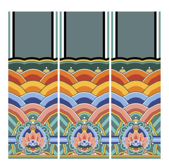 한국 단청 연화병머리초