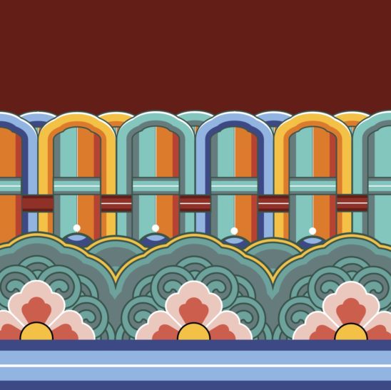 단청 문양 기둥