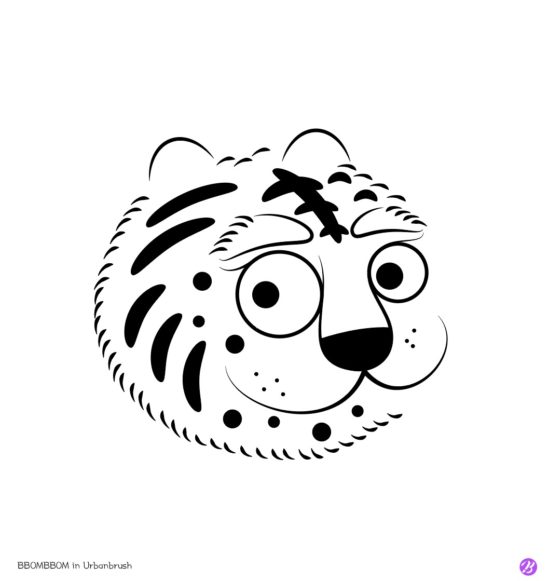 귀여운 호랑이 얼굴