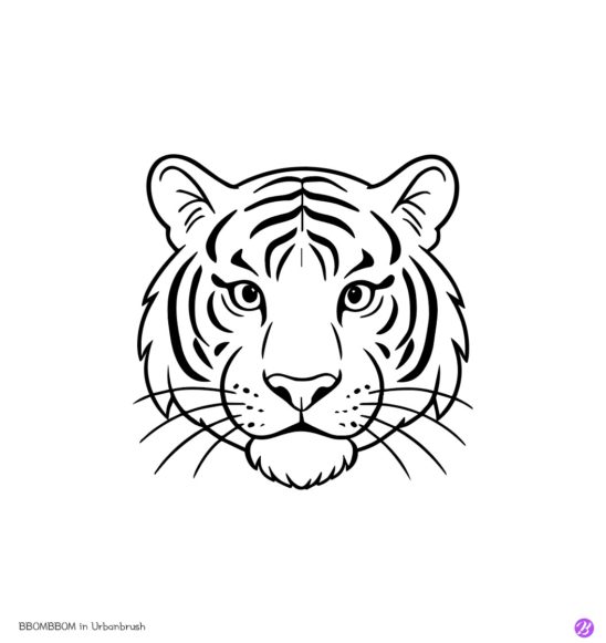 호랑이 얼굴 라인