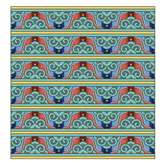 단청문양 띠 패턴