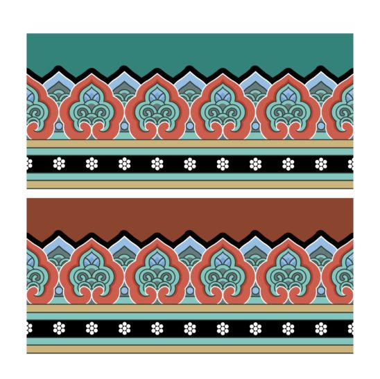 단청문양 기둥 주의초