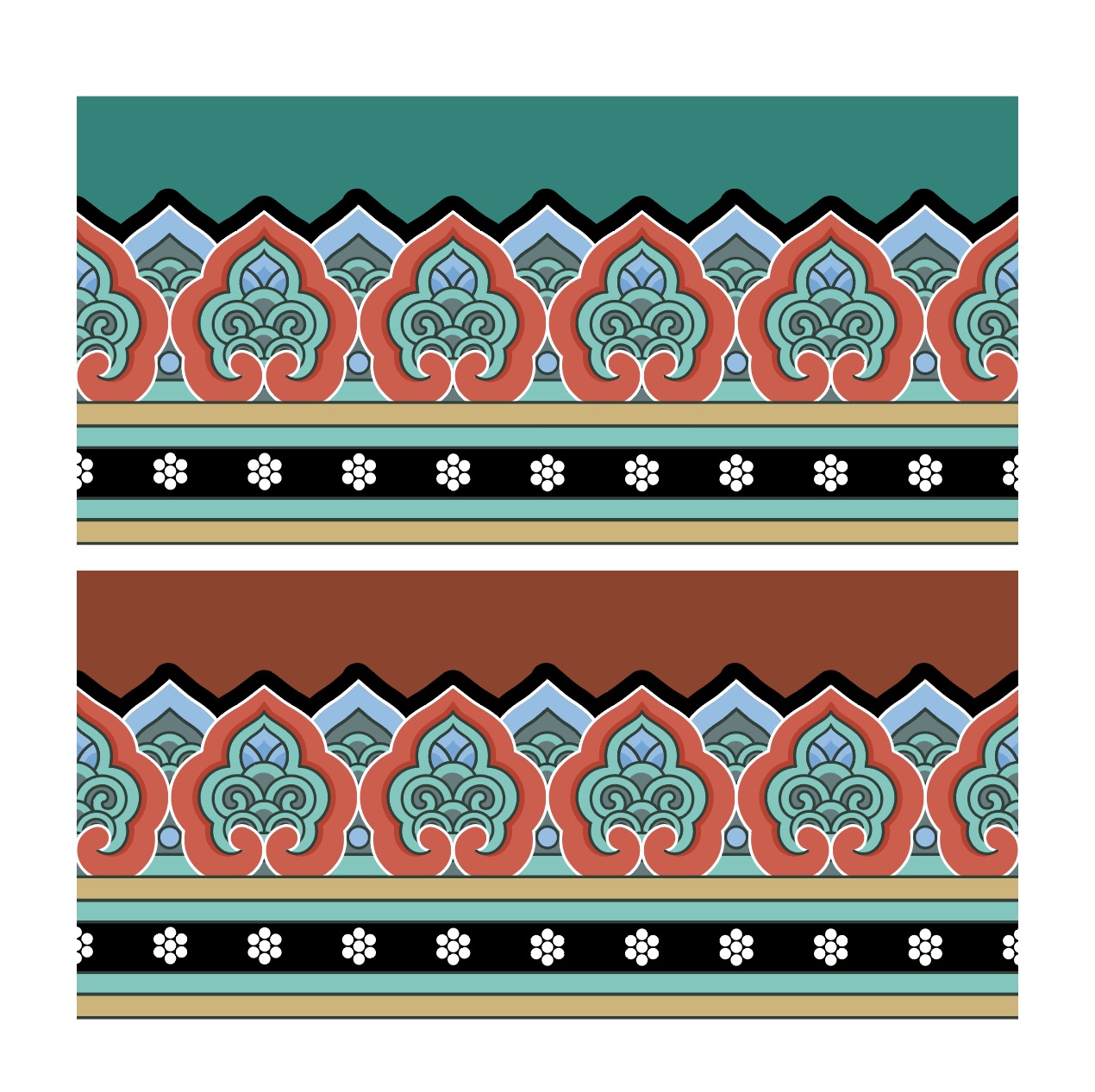 단청문양 기둥 주의초