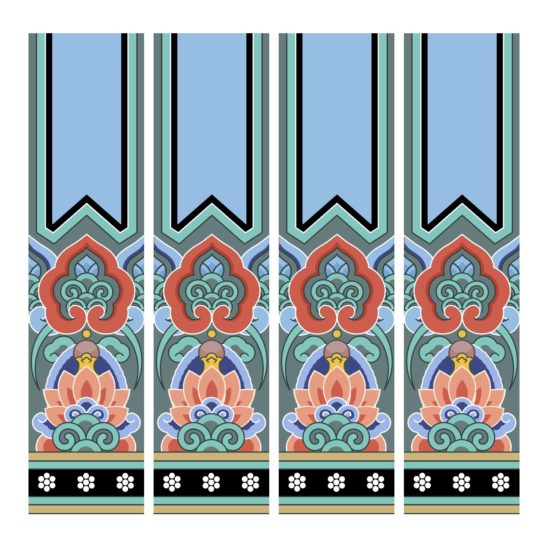 단청문양 머리초 기둥