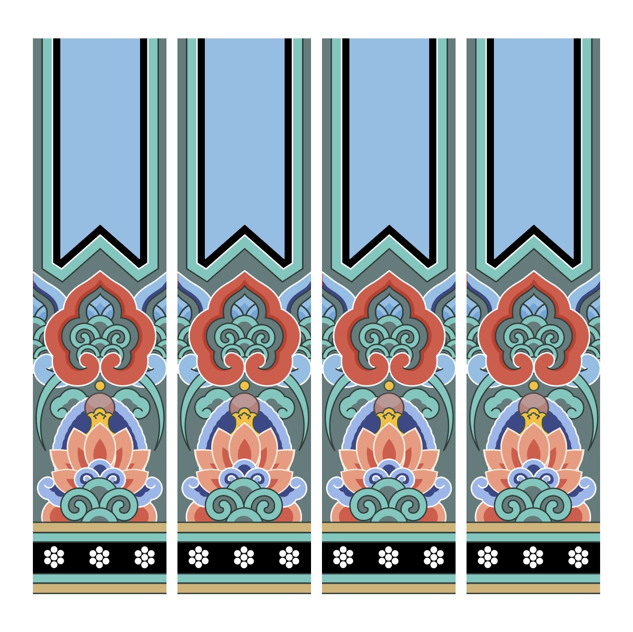 단청문양 머리초 기둥