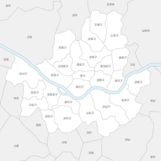 수도권 속 서울지도