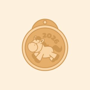 2026년 말띠 귀여운 마패 다운로드 할 수 있는 ai 벡터 이미지입니다- 어반브러시