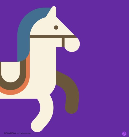 목마 배경 일러스트