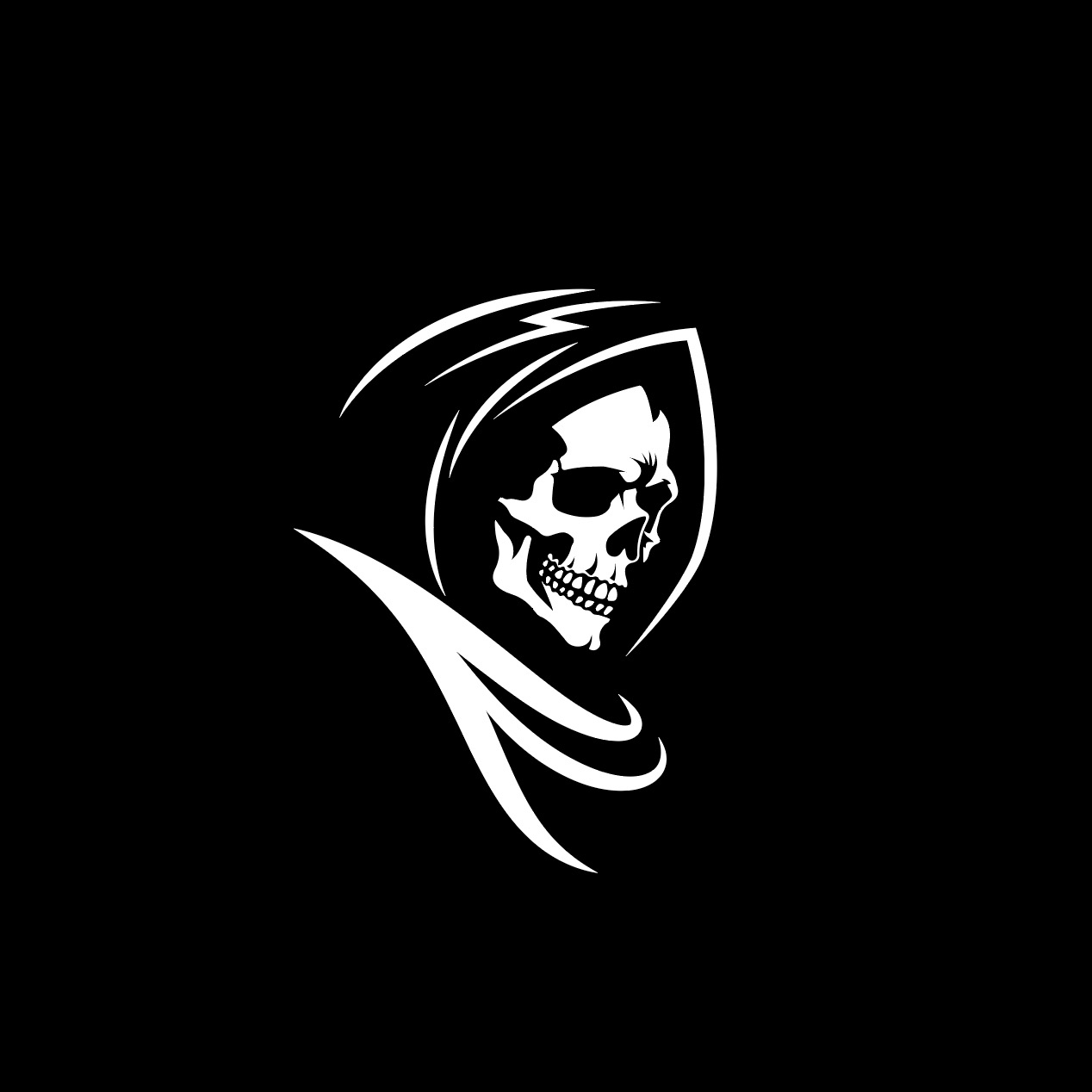 Skull hooded devil hacker silhouette logo illustration download