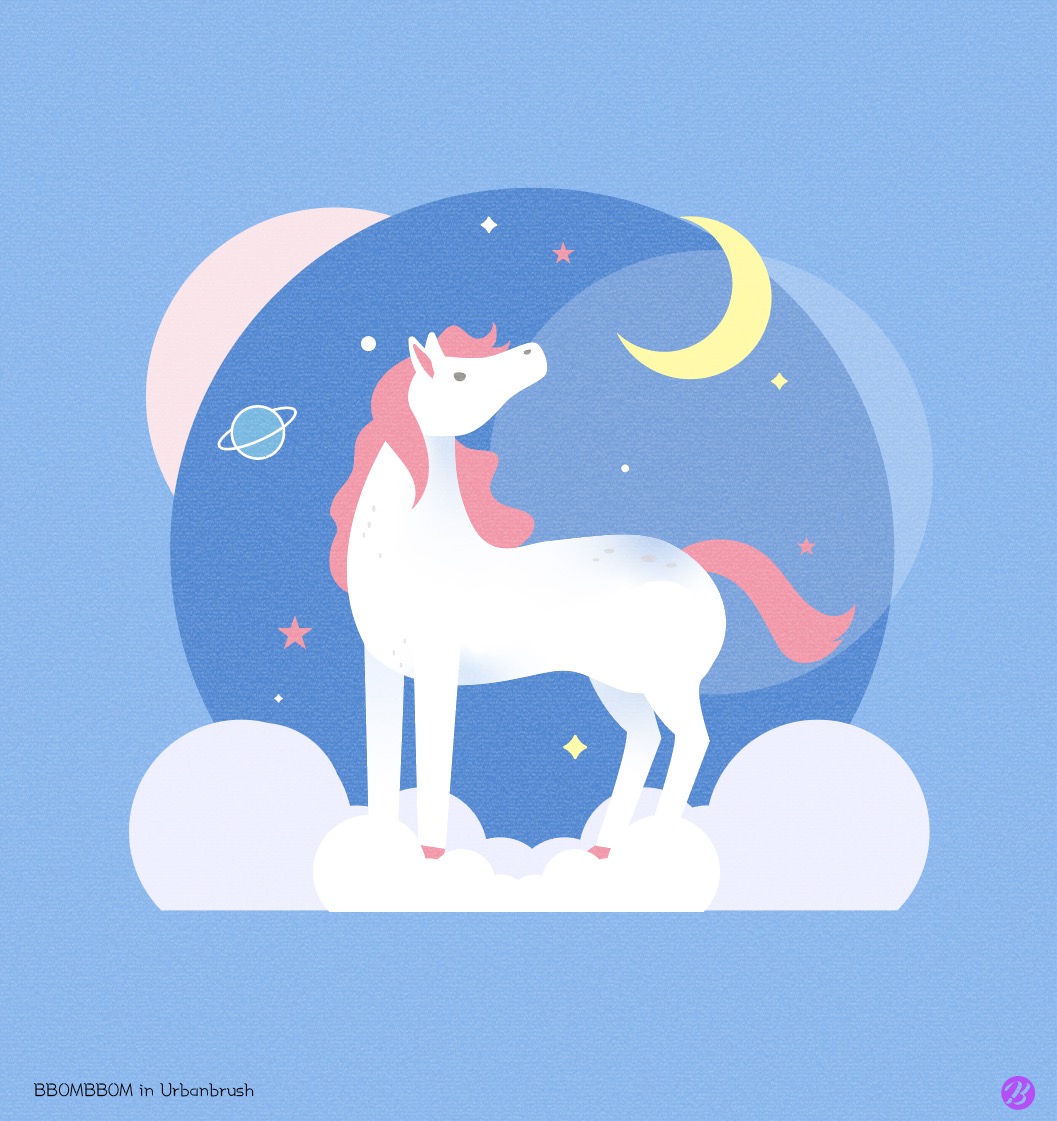Download the space celestial horse illustration