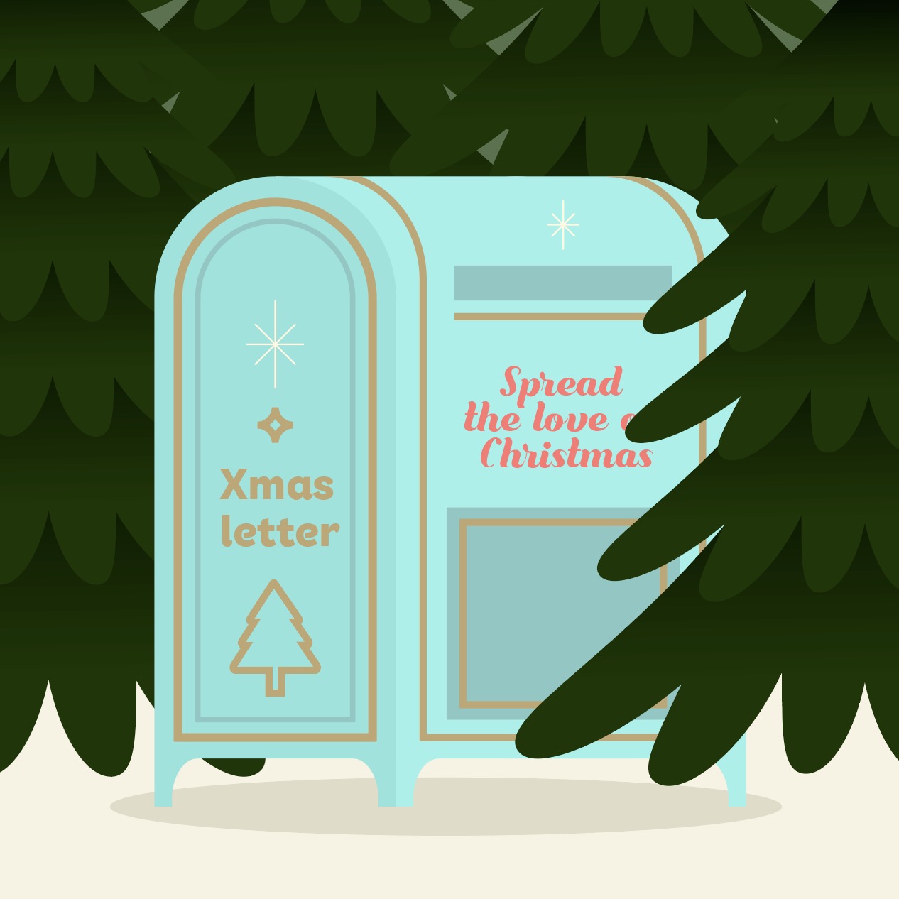 Download Christmas mailbox illustration