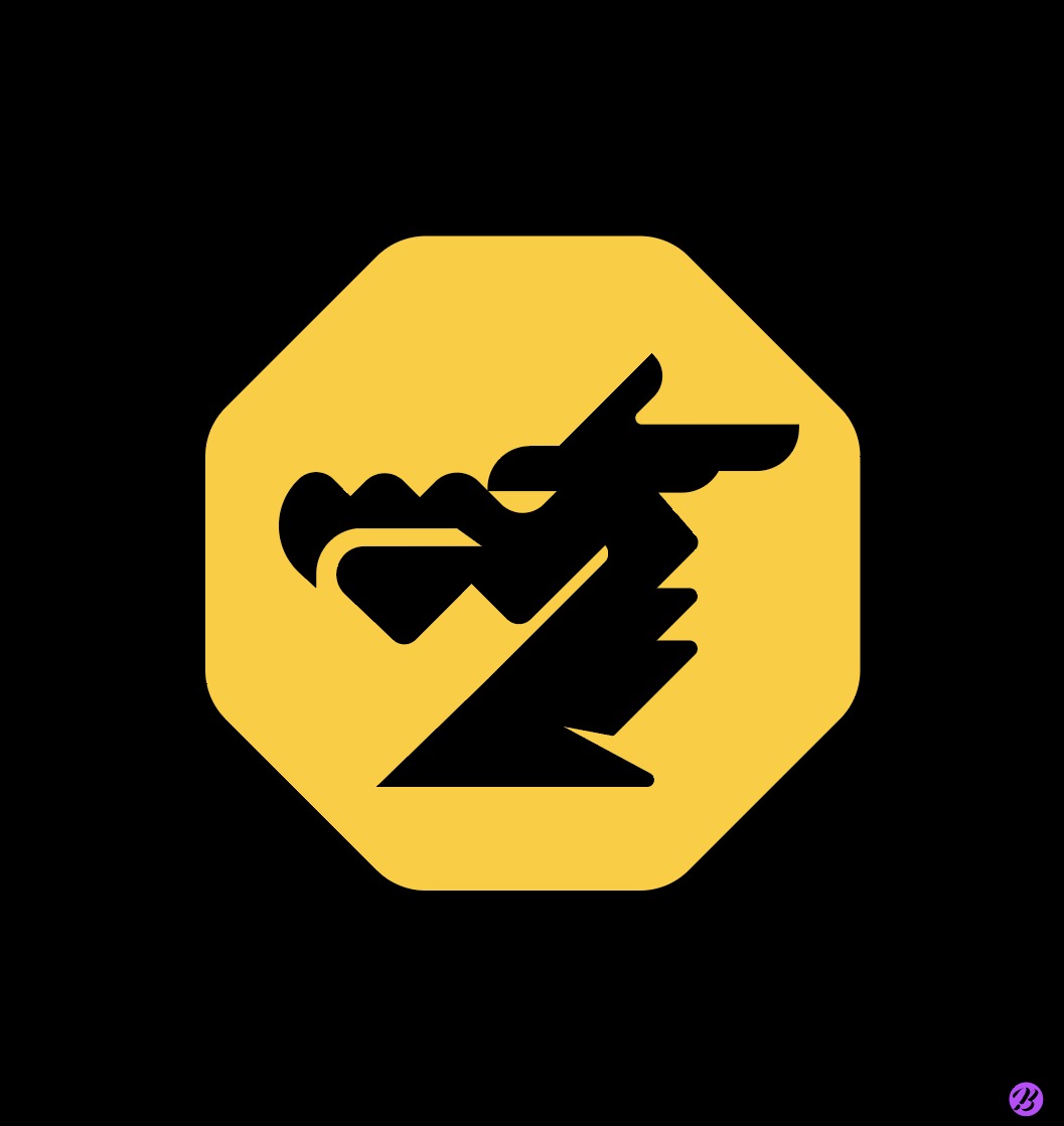 Octagonal dragon logo illustration download