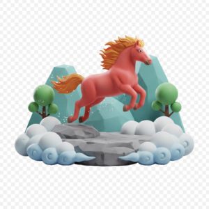 붉은 말의 해 3d 다운로드 할 수 있는 ai 벡터 이미지입니다- 어반브러시