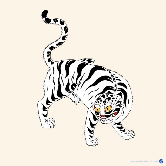 백호도 조선 의궤 호랑이 다운로드 할 수 있는 ai 벡터 이미지입니다- 어반브러시