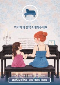 피아노 학원 전단지 일러스트 다운로드 할 수 있는 ai 벡터 이미지입니다- 어반브러시