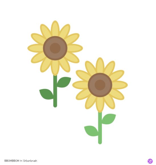 해바라기 꽃 일러스트 백터 다운로드 할 수 있는 ai 벡터 이미지입니다- 어반브러시