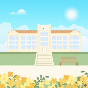 학교 교정 캠퍼스 일러스트 다운로드 할 수 있는 ai 벡터 이미지입니다- 어반브러시