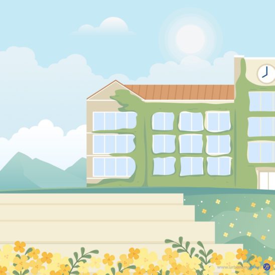 대학교 캠퍼스 일러스트 백터 다운로드 할 수 있는 ai 벡터 이미지입니다- 어반브러시
