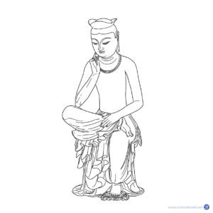 반가사유상 색칠공부 일러스트 벡터 다운로드 할 수 있는 ai 벡터 이미지입니다- 어반브러시