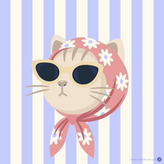 귀여운 고양이 캐릭터 두건 다운로드 할 수 있는 ai 벡터 이미지입니다- 어반브러시