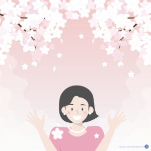 벚꽃 소녀 봄 일러스트 다운로드 할 수 있는 ai 벡터 이미지입니다- 어반브러시