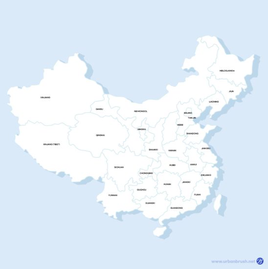 중국 지도 일러스트 ai 다운로드 할 수 있는 ai 벡터 이미지입니다- 어반브러시