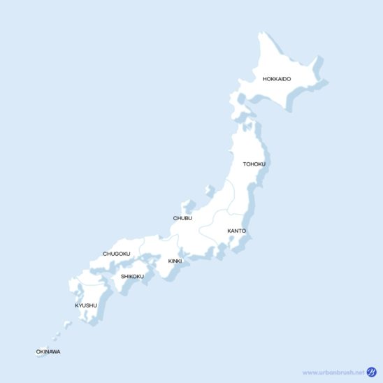 일본 지방 구분 지도 다운로드 할 수 있는 ai 벡터 이미지입니다- 어반브러시