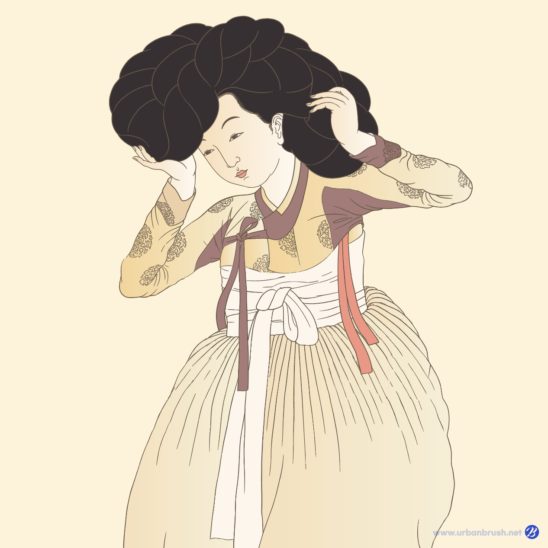 신윤복 고산 미인도 일러스트 다운로드 할 수 있는 ai 벡터 이미지입니다- 어반브러시