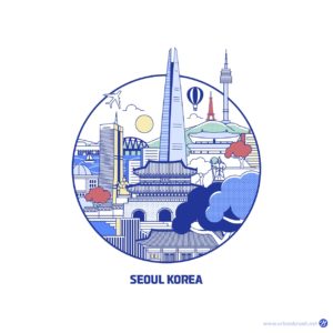 서울 명소 풍경 일러스트 다운로드 할 수 있는 ai 벡터 이미지입니다- 어반브러시