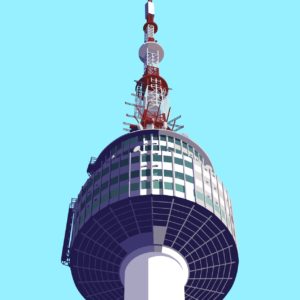 남산타워 확대 일러스트 ai 다운로드 할 수 있는 ai 벡터 이미지입니다- 어반브러시
