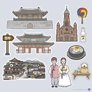 전주 랜드마크 명소 여행 다운로드 할 수 있는 ai 벡터 이미지입니다- 어반브러시