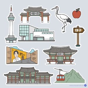 대구 랜드마크 명소 여행 다운로드 할 수 있는 ai 벡터 이미지입니다- 어반브러시