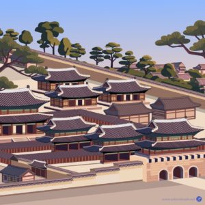 경복궁 광화문 전경 일러스트 다운로드 할 수 있는 ai 벡터 이미지입니다- 어반브러시