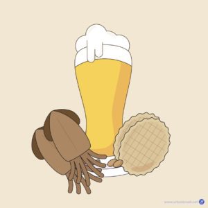 맥주와 안주 일러스트 벡터 다운로드 할 수 있는 ai 벡터 이미지입니다- 어반브러시
