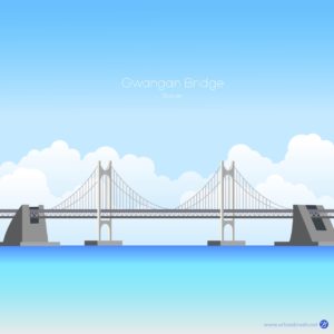 부산 광안대교 풍경 일러스트 다운로드 할 수 있는 ai 벡터 이미지입니다- 어반브러시