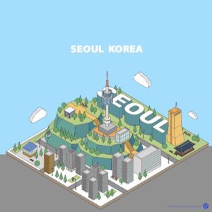 서울 아이소메트릭 3D 일러스트 다운로드 할 수 있는 ai 벡터 이미지입니다- 어반브러시