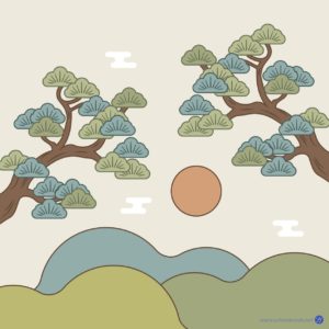 소나무 풍경 일러스트 벡터 다운로드 할 수 있는 ai 벡터 이미지입니다- 어반브러시