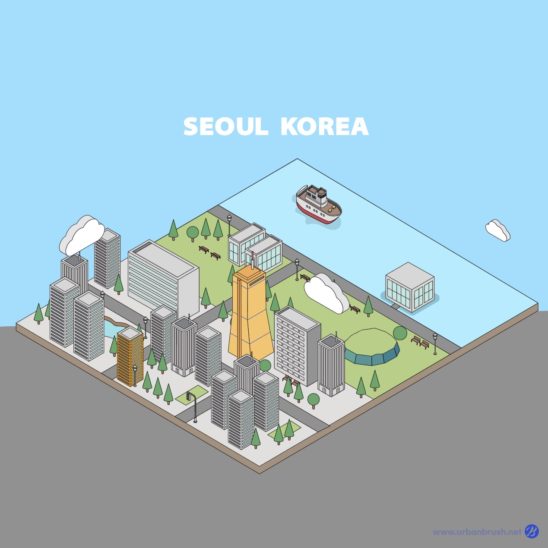 63빌딩 여의도공원 아이소메트릭 일러스트 다운로드 할 수 있는 ai 벡터 이미지입니다- 어반브러시