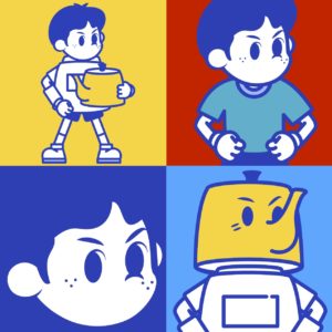 깡통로봇 로보트태권브이 철이 캐릭터 다운로드 할 수 있는 ai 벡터 이미지입니다- 어반브러시