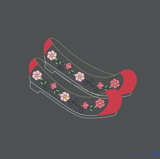 전통 꽃신 일러스트 벡터 다운로드 할 수 있는 ai 벡터 이미지입니다- 어반브러시