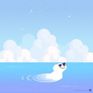 강아지 바다 수영 여름 다운로드 할 수 있는 ai 벡터 이미지입니다- 어반브러시